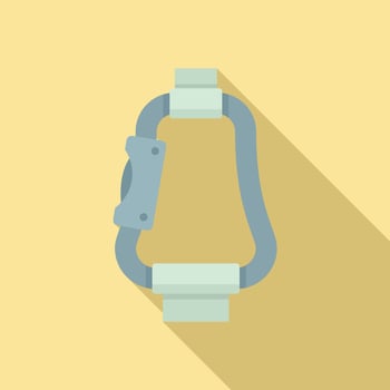 Parachuting carabine icon, flat style vector