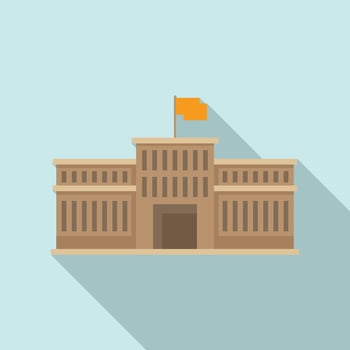 Parliament building icon, flat style vector