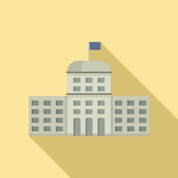 Flag parliament icon, flat style vector