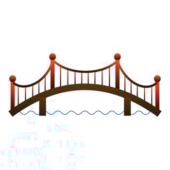 Architecture bridge icon, cartoon style vector