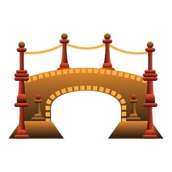 Royal bridge icon, cartoon style vector