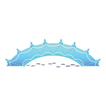 Blue bridge icon, cartoon style vector