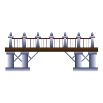 Modern bridge icon, cartoon style vector