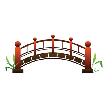 China bridge icon, cartoon style vector
