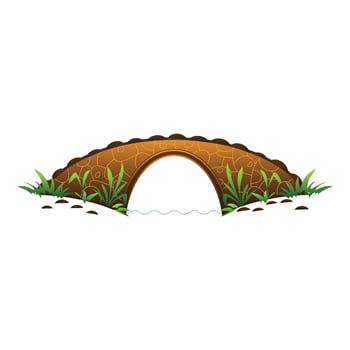 Stone bridge icon, cartoon style vector