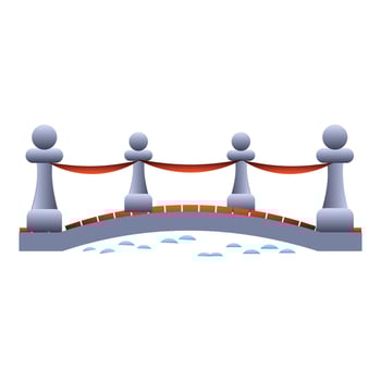 Pillar bridge icon, cartoon style vector