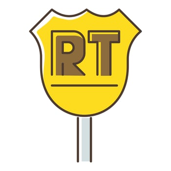 Road sign icon, flat style vector
