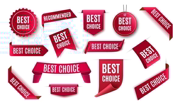 Red labels isolated on white vector