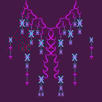 Neckline  geometric embroidery designs For the fabric surface, fashionable women wear. vector