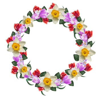 decorative frame of spring flowers png