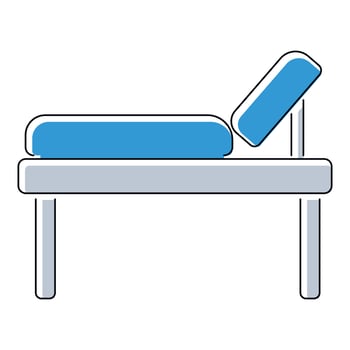 Medical bed icon, flat style vector