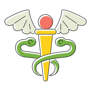 Sign medicine icon, flat style vector