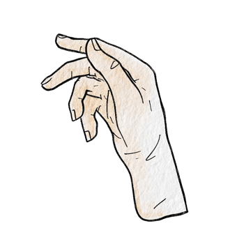 Watercolor various hand gestures png