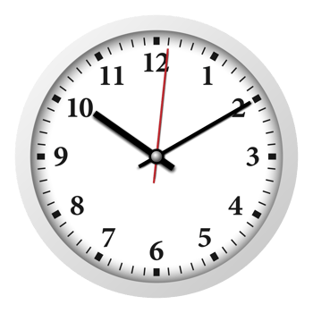 Minimal white wall clock png