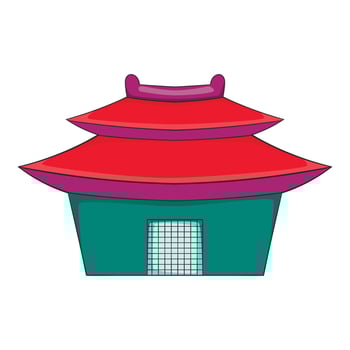 Asian pagoda icon, cartoon style vector