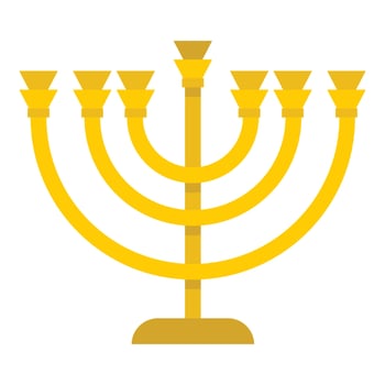 Jewish Menorah with candles icon, flat style vector