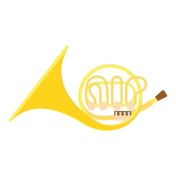 Brass pipe icon, flat style vector