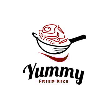 Fried Rice Logo Simple Modern Design vector