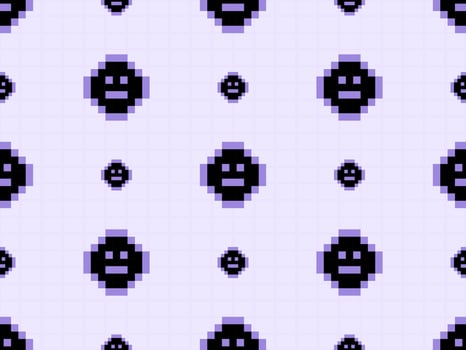 Smile cartoon character seamless pattern on purple background vector