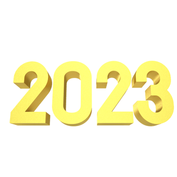 2023 gold number for new year concept png