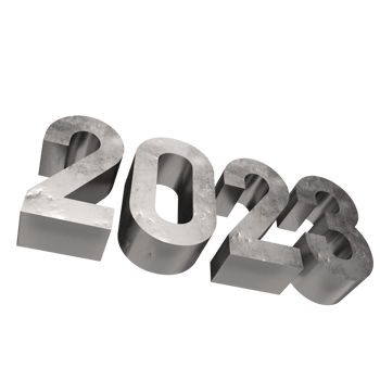 2023 metal number for new year concept png