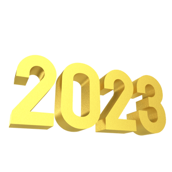 2023 gold number for new year concept png