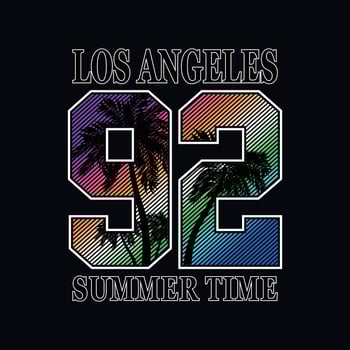 Los Angeles summer tee graphic design vector