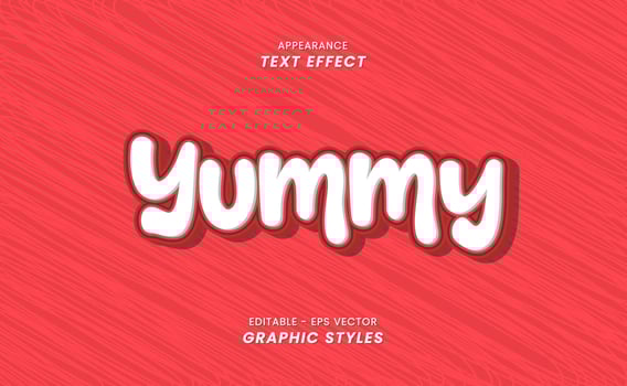 Appearance Text Effects - With Yummy Words vector