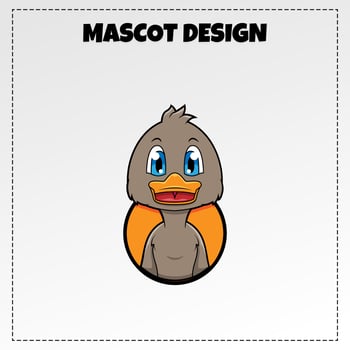 food logo duck mascot illustration vector design