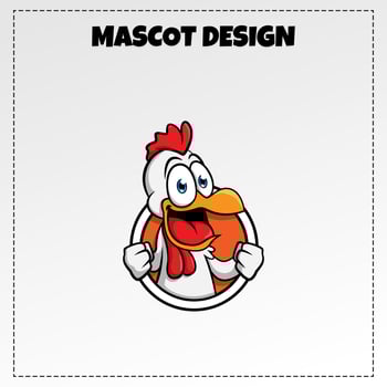 food logo chicken mascot illustration vector design