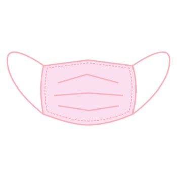 Pink mouth guard protect mask icon on white background. vector