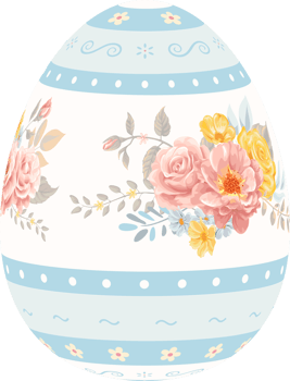 Happy Easter Day colorful egg rose isolated png