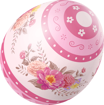 Happy Easter Day colorful egg rose isolated png