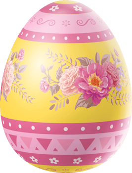 Happy Easter Day colorful egg rose isolated png