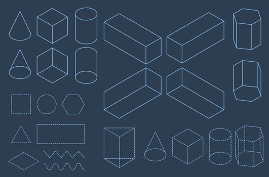 Basic shape lines of 3d. Abstract geometric background. Memphis element illustration template. For banner, flyer, cover, poster, book, artwall, printed. Eps 10 vector