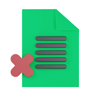 3d rejected document paper icon png