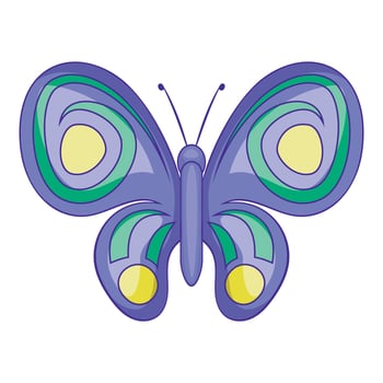Night butterfly icon, cartoon style vector