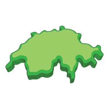 Map of Switzerland icon, cartoon style vector