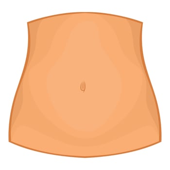 Female belly icon, cartoon style vector