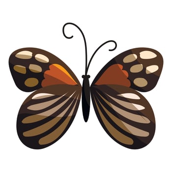 Spotted butterfly icon, cartoon style vector