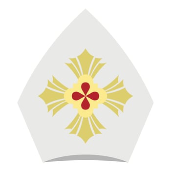 Catholic hat icon, flat style vector