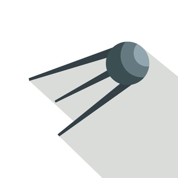 Satellite icon, flat style vector