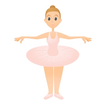 Ballerina standing icon, flat style vector