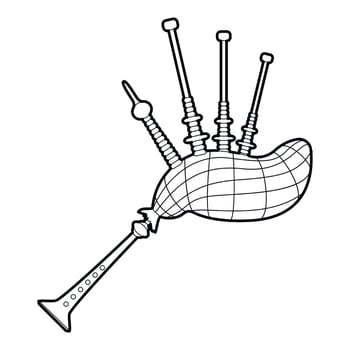 Bagpipe icon, outline style vector