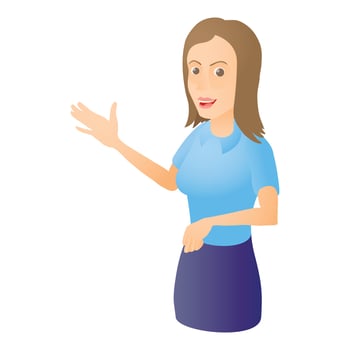 News presenter icon, cartoon style vector