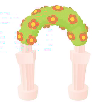 Wedding arch icon, cartoon style vector