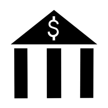 Bank logo icon with dollar symbol on white background. International bank holiday concept. Templates can be edited again. vector
