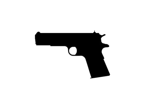 Silhouette of Pistol Gun for Logo, Pictogram, Art Illustration, Website or Graphic Design Element. Vector Illustration