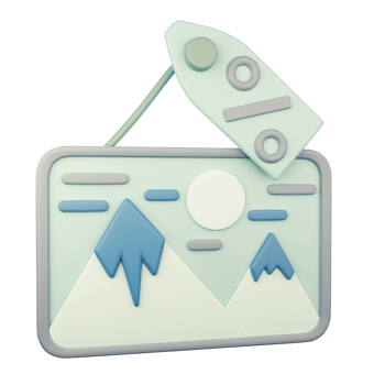 Picture sell icon 3D illustration png