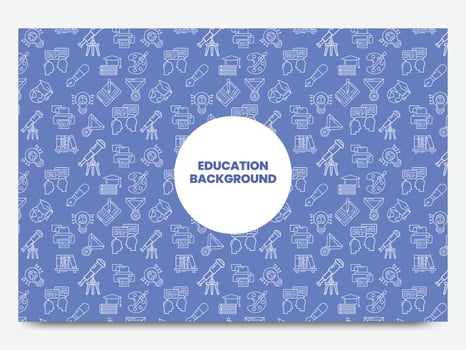 School education pattern design, steady and learning materials digital illustration vector